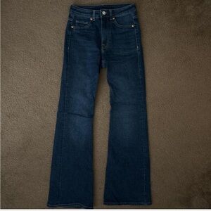 Women's H&M high rise dark blue flared jeans